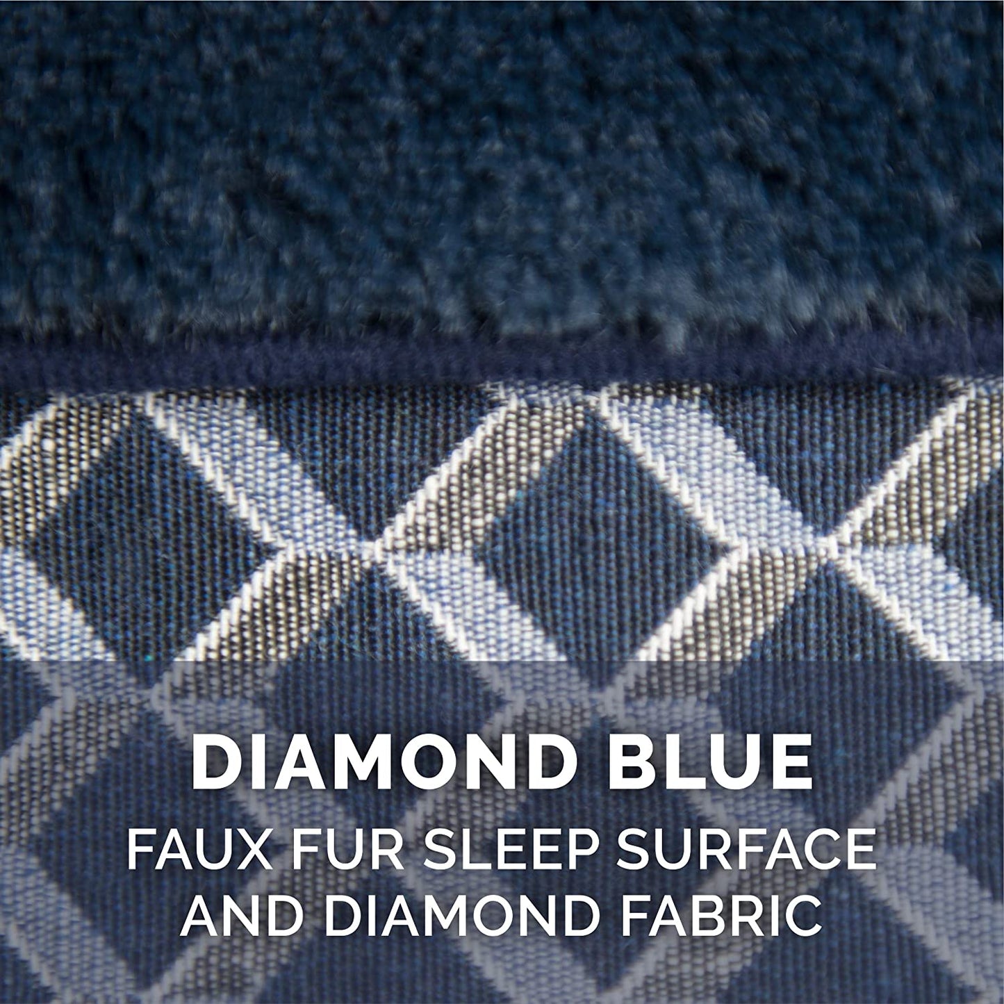 Pillow Dog Bed for Large Dogs W/ Removable Bolsters & Washable Cover - Plush & Woven Decor Comfy Couch Sofa - Diamond Blue, Jumbo/Xl